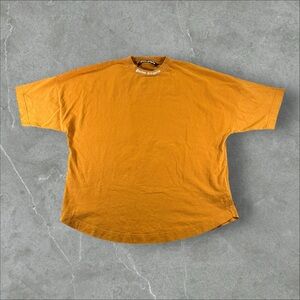 Palm Angels Shirt Mens Medium Yellow Logo Spellout Short Sleeve Authentic Casual